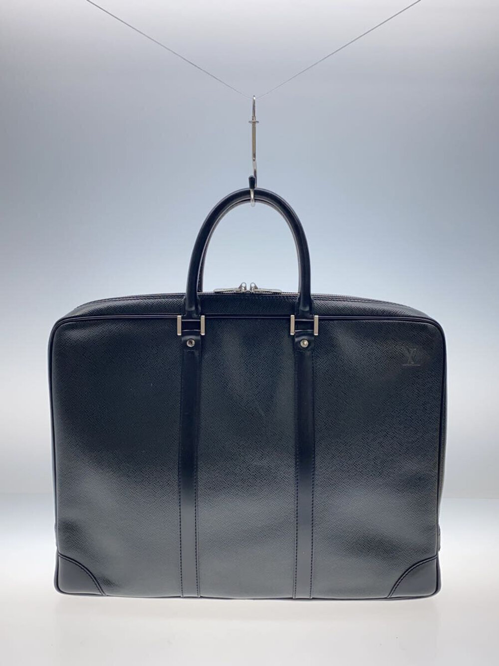 LOUIS VUITTON Porte Documents Voyage Taurillon Black Leather Black